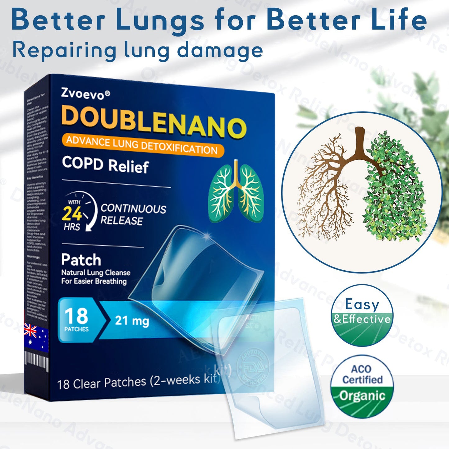 ✅TGA Approved|Zvoevo® DoubleNano COPD Relief Patch (💝 Cough, wheezing, shortness of breath, sputum, stuffy nose, bronchitis, bronchitis, allergy symptoms, lung discomfort🫁)