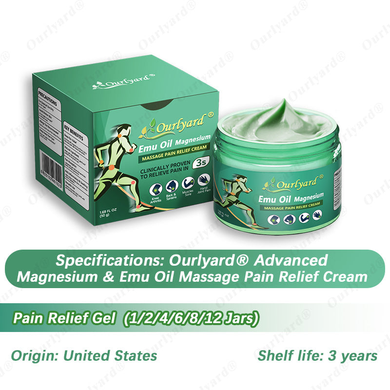 ✅🌿TGA Approved|Ourlyard® Advanced Magnesium & Emu Oil Massage Pain Relief Cream (🏅The Ultimate Solution for Muscle Aches, Arthritis, Joint Pain, Nerve Pain, Inflammation, and Stiffness)