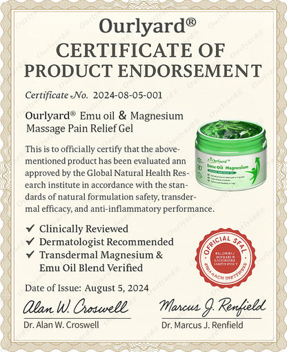 ✅Ourlyard® Magnesium & Emu Oil Massage Pain Relief Gel (🏅The Ultimate Solution for Muscle Aches, Arthritis, Joint Pain, Nerve Pain, Inflammation, and Stiffness) – Made in the USA