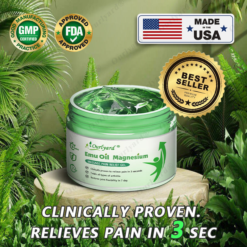 ✅Ourlyard® Magnesium & Emu Oil Massage Pain Relief Gel (🏅The Ultimate Solution for Muscle Aches, Arthritis, Joint Pain, Nerve Pain, Inflammation, and Stiffness) – Made in the USA