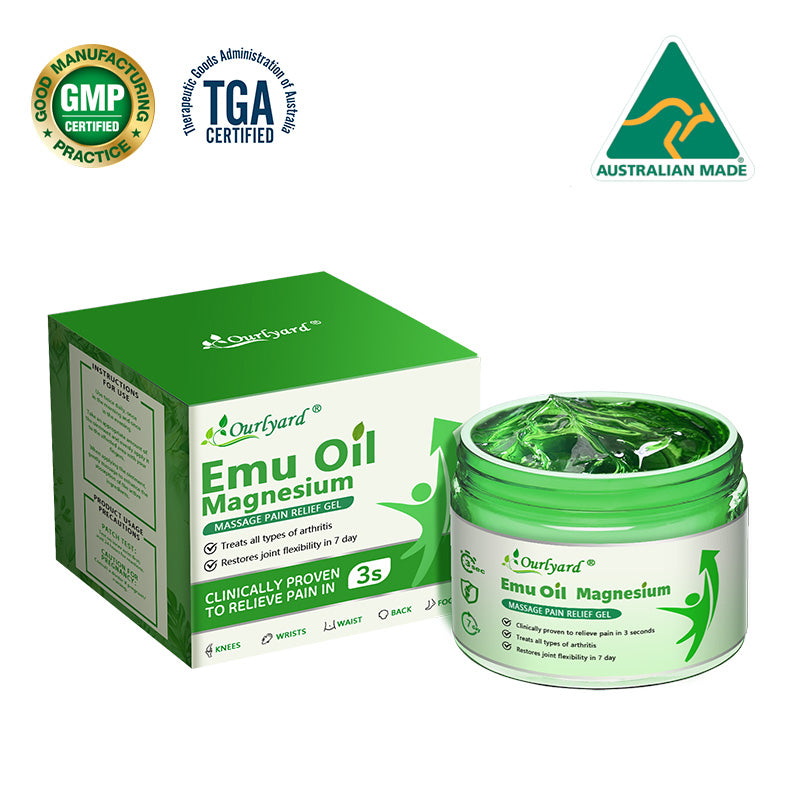 🦵Ourlyard® Advanced Magnesium & Emu Oil Massage Pain Relief Gel (🏅The Ultimate Solution for Muscle Aches, Arthritis, Joint Pain, Nerve Pain, Inflammation, and Stiffness) – Made in Australia