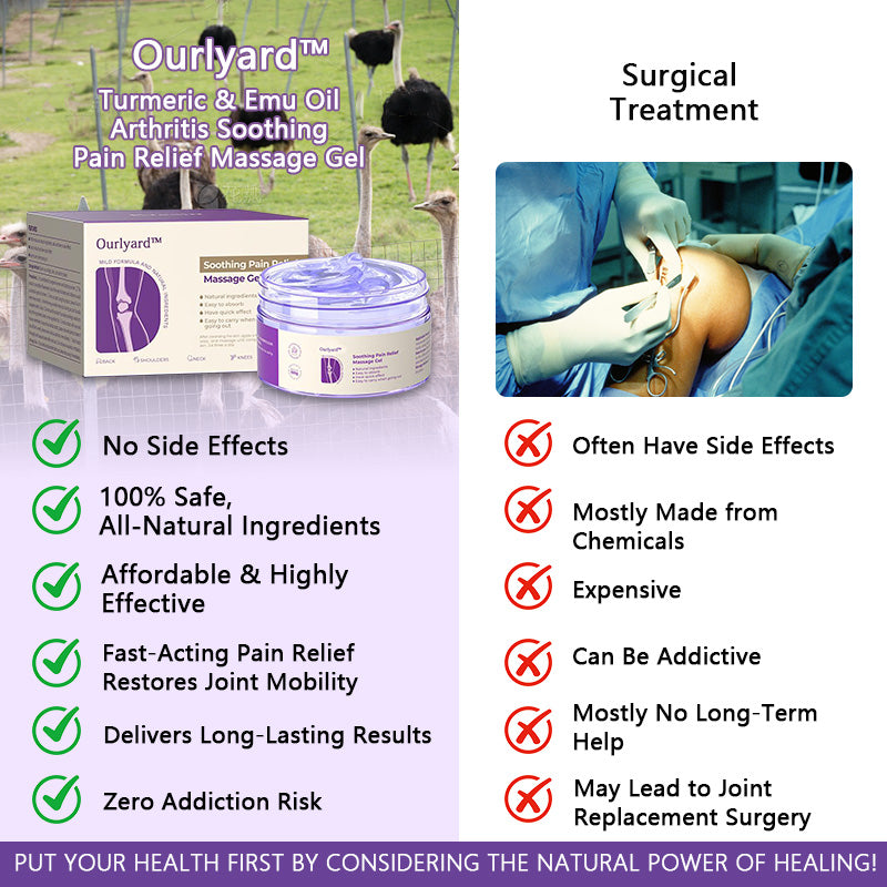 🦴🧑‍⚕️Official Store: Ourlyard™ Turmeric & Emu Oil Arthritis Soothing Pain Relief Massage Gel (Made in Australia)